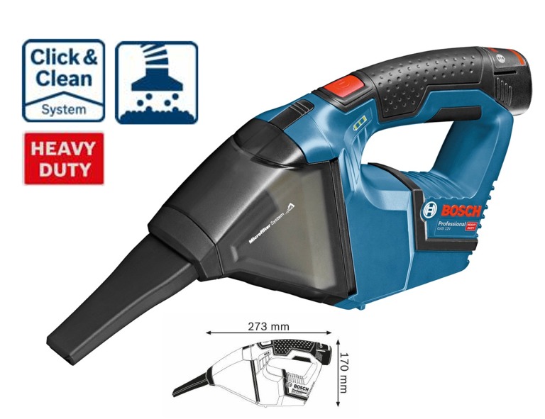 Bosch GAS 12V akumulátorový vysávač