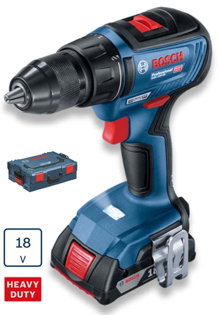 Bosch AKU skrutkovač GSR 18V-50/2x5,0Ah+L-BOXX