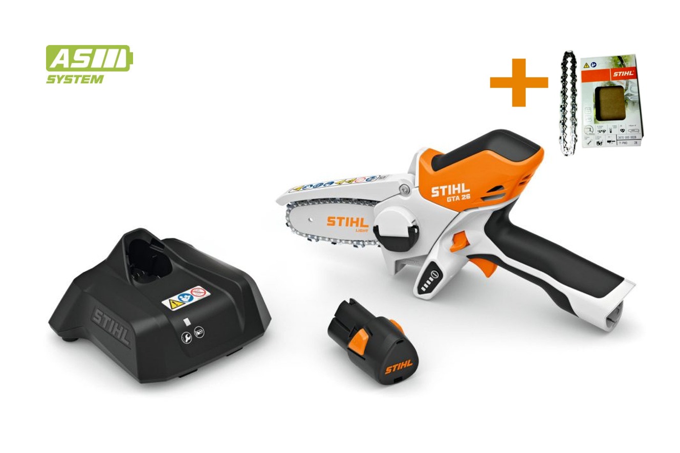 STIHL GTA 26 SET - akumulátorová reťazová píla/1xAS 2+náhradná reťaz